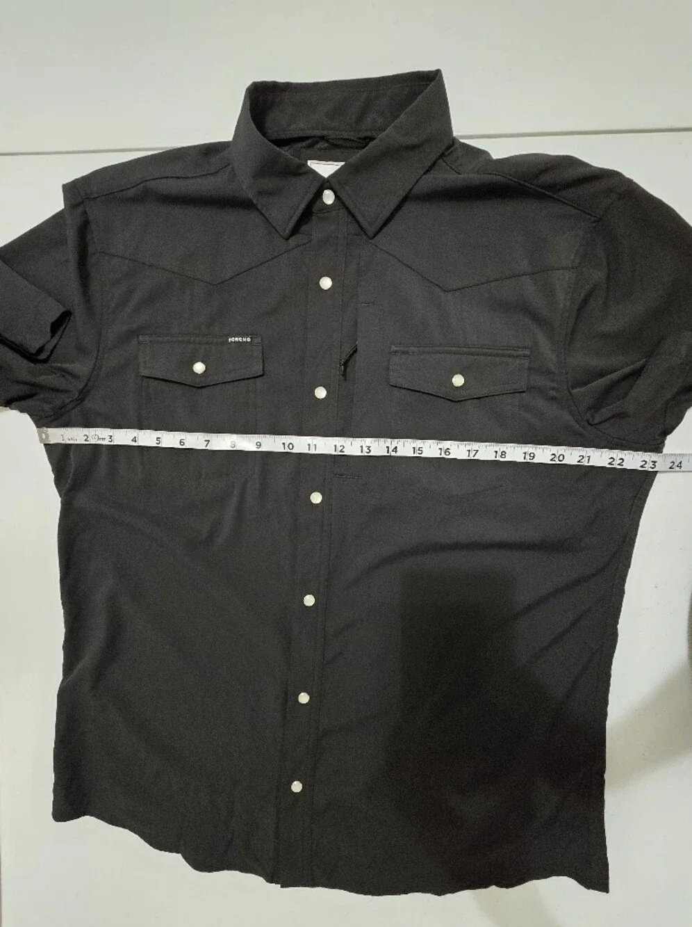 Poncho The Bandera Short Sleeve Slim Fit Pearl Snap Shirt Men's Large Outdoor - Picture 3 of 10
